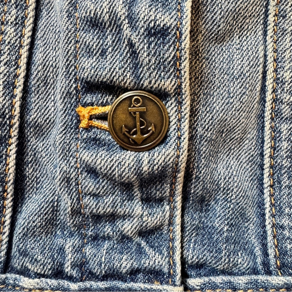 Crewcuts J.Crew Girls' Denim Jacket Medium Blue Wash Jean Coat Buttons Sz 3 - Picture 9 of 13